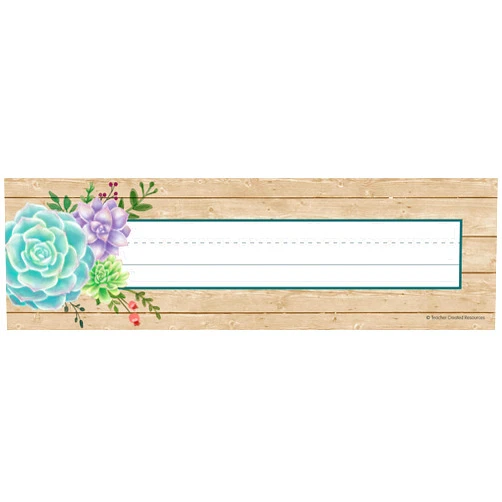 Teacher Created Resources Rustic Bloom Name Plates (TCR8555), Large, Multicolor