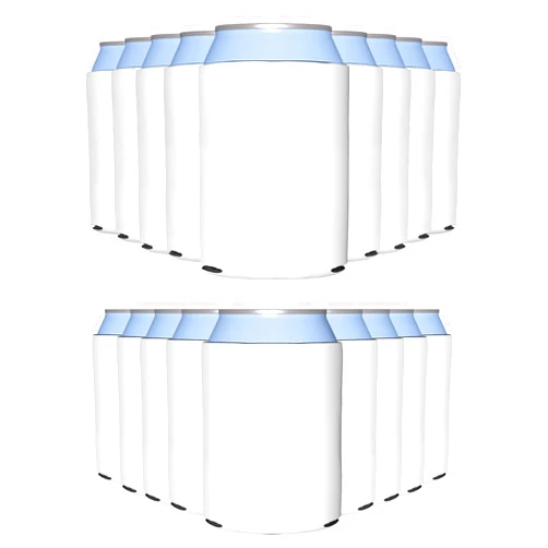 PartyPrints 100 Pack White Blank Can Cooler Sleeves, Customizable Bulk Sublimation Insulated Foam for Beer, Collapsible Plain Drink Holder, Cold Soda Insulator, 12oz Regular, 16oz Tall Cans