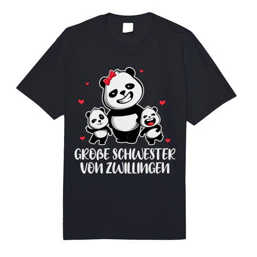 Lustige Schwestern Geschwister Geschenke & Sprüche Big Sister of Gemini Panda Sibling Gift Comfort Colors Adult Heavyweight T-Shirt