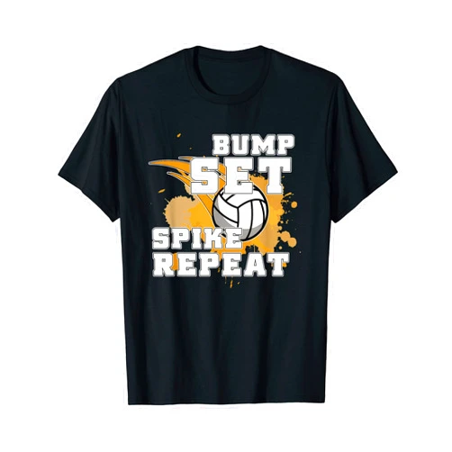 Training Service Spike Sports Team Player Coach Bump Set Spike Repeat Block Net Beach Volley Volleyball Top Men Women T-Shirt