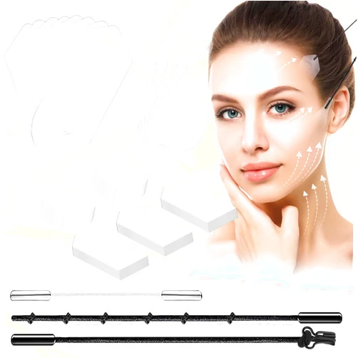 MUOCOBU Face Lift Tape 200PCS Bands Instant Facelift Tape for Wrinkles, Double Chin, and Sagging Skin Waterproof & Transparent Lifting Tapes with Elastic Bands (200PCS)