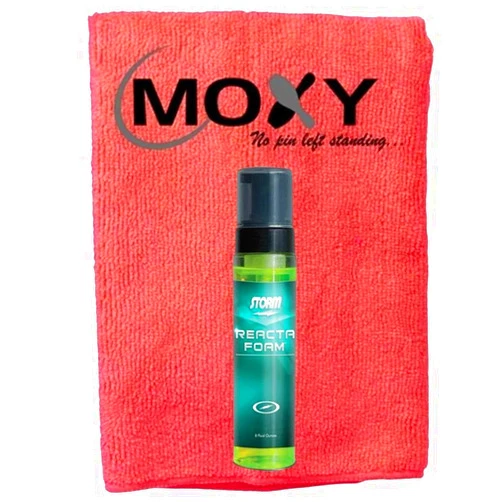 Bowlerstore Products Storm Reacta Foam Bowling Ball Cleaner - 8oz with Moxy Micro Fiber Cleaning Towel (Red)