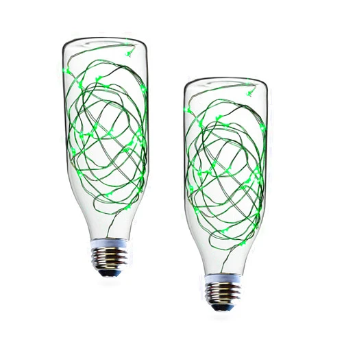 SleekLighting 1.2 watt LED Light Bulb - Bottle Fairy Light – General Purpose Green LED Light Bulb – UL Approved – Uses 1.2Watt of Energy, 110 Volts, Instant On, Average Life 10,000 Hours 2Pack