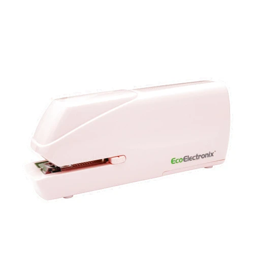 EcoElectronix Portable Automatic Electric Stapler Pro - 30 Sheet Capacity, Quiet Operation, Jam-Free and Easy Reload - AC Adapter/Battery Powered (Pink)