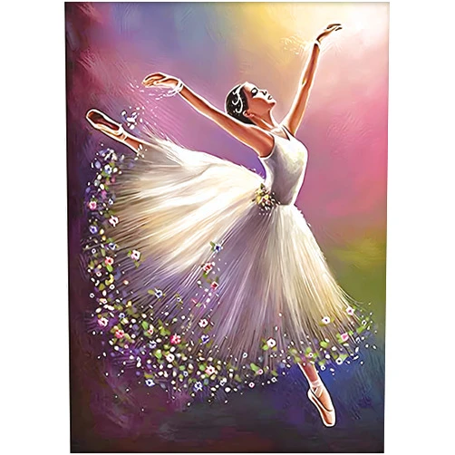 NIHO-JIUMA Ballerina Diamond Painting Kits, 5D Full Drill Ballet Dancer Diamond Art Canvas Crafts Kits Gift for Adult, Home Art Decor (30x40cm/12x16inches)