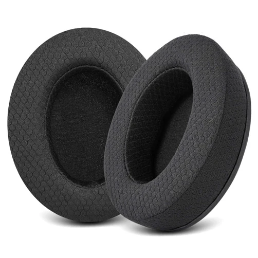 G GVOEARS Upgraded Replacement Earpads Cushions for HyperX Cloud/Alpha, Audio Technica M50X/M40X, Turtle Beach Stealth 400/600 & More - Ear Pads with Breathable Mesh Fabric/Added Thickness/Memory Foam