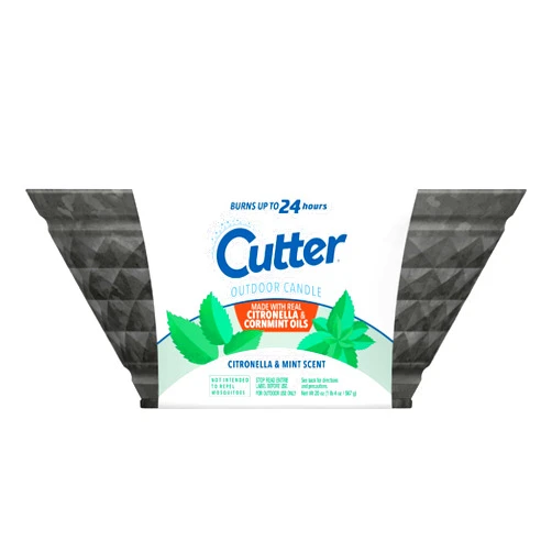 Cutter Outdoor Scented Candle Citronella and Mint Scent Brings Glow and Ambiance to Your Outdoor Space, 20 Ounces
