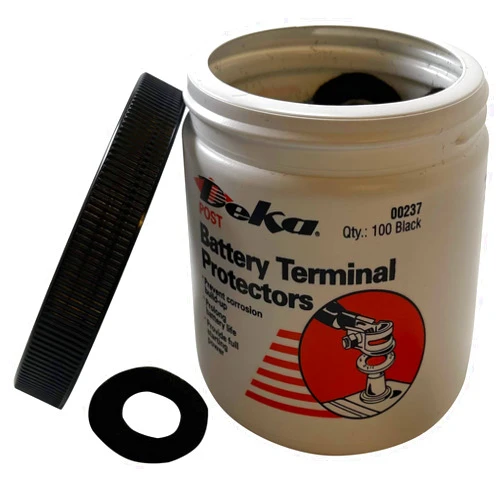 Sherco-Auto Black Battery Top Post Terminal Protectors - Jar of 100 - Made in USA