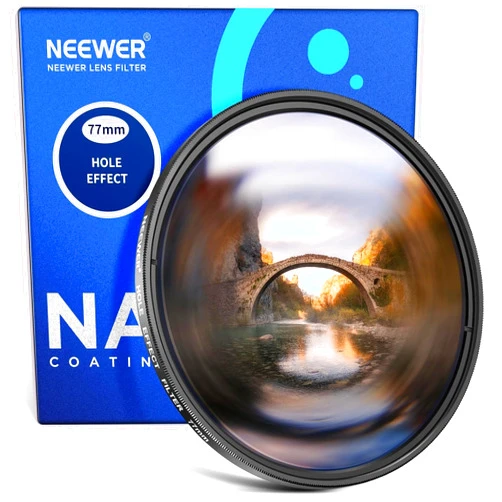 NEEWER 77mm Spiral Halo Camera Lens Filter, Prism K9 Optical Glass Special Effects Filter Photography Camera Lens Accessories with Tunnel Vision Warped Circular Halo Frame Effect