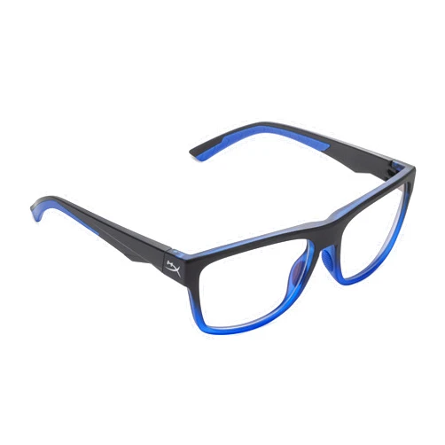 HyperX Spectre Mission - Gaming Eyewear, Blue Light Blocking, UV Protection, Crystal Clear Lenses, TR-90 Frame, Microfiber Pouch, Square Eyewear Frame - Blue