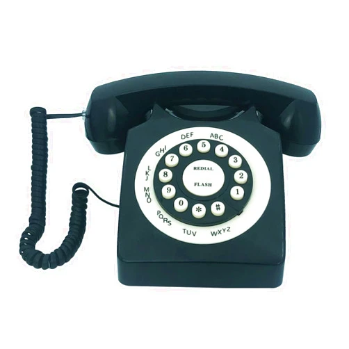 TelPal Retro Corded Landline Phone, TelPal Classic Vintage Old Fashion Telephone for Home & Office, Wired Home Phone Gift for Seniors (Black)