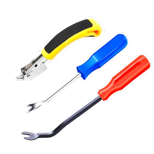 CLcsfwk 3Pcs Staple Remover, Heavy Duty Upholstery Staple Puller Tool with Ergonomic Handle, Tack Puller Tool, Nail Puller and Carpet Remover for Removing All Kinds of Staples
