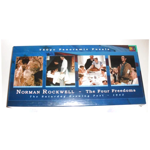 Buffalo Games Norman Rockwell The Four Freedoms 750pc Panoramic Puzzle The Saturday Evening Post-1943