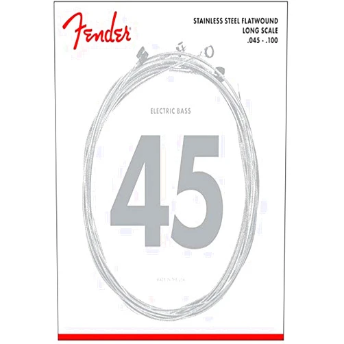 Fender 9050 Bass Strings, Stainless Steel Flatwound, 9050L .045-.100