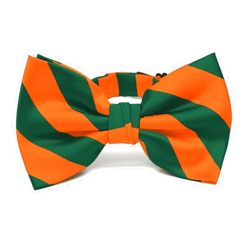 tiemart Men's Pre-tied Adjustable Striped Bow Tie