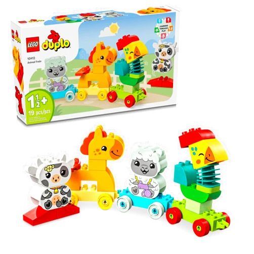 LEGO DUPLO My First Animal Train Building Set and Horse Toy, Educational Toy for Toddlers Ages 1-3 with 4 Animal Figures, Creative Nature Toy Birthday Gift for Animal Loving Preschoolers, 10412