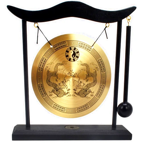 Fengshuibringluck Feng Shui I Ching Zen Gong Desktop Gong Decoration, Gold, 19X5X20cm/7.5x2x8inch (FH1303)