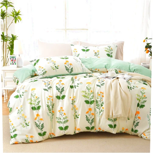 MUXHOMO Duvet Cover Queen Size, Reversible Floral Vintage Duvet Cover Set with Zipper Closure, 3 Pieces Botanical Patterns Soft Microfiber Bedding Set (90
