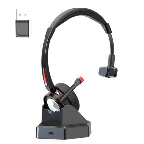 Beebang Bluetooth Headset with Microphone Noise Cacenling, Mono Wireless Headset with Mic & Mute Button, 40 Hrs Working Time, Bluetooth Office PC Headset for Call Center Work Laptop Teams Meeting