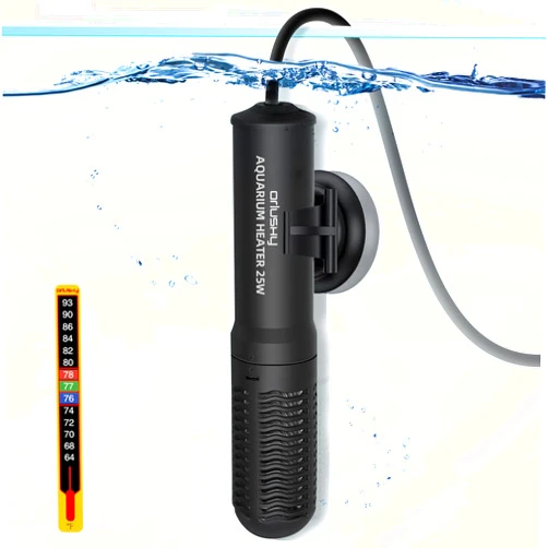Orlushy 25W Small Submersible Aquarium Heater, Constant Temperature Betta Fish Tank Heater of 78℉for 1-6 Gallons Freshwater & Saltwater Tanks