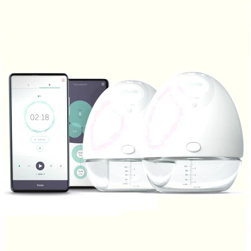 Elvie Breast Pump - Double, Wearable Breast Pump with App - The Smallest, Quietest Electric Breast Pump - Portable Breast Pumps Hands Free & Discreet - Automated with Four Personalized Settings