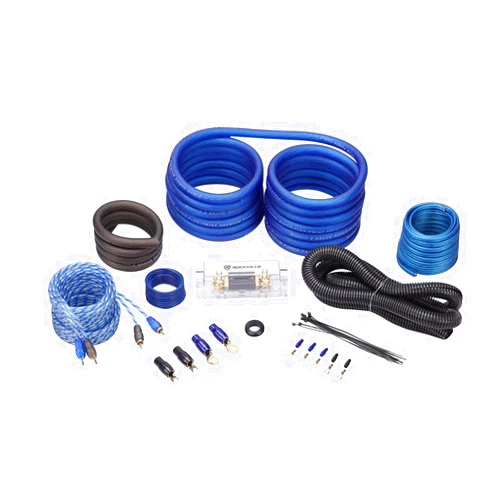 Rockville RWK21 2 Gauge Amp Installation Kit ANL Fuse Holder 100% Copper RCA,Black