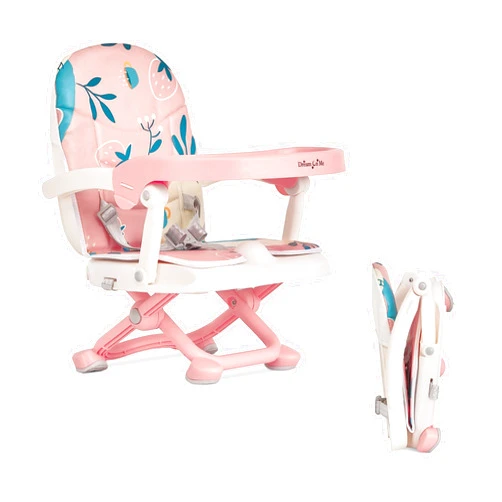 Dream On Me Munch N Go Booster Seat for Dining Table, Lightweight Compact Fold Travel Booster Seat, 3-in-1 Convertible, Four Level Height Adjustment and Easy Tray Removal