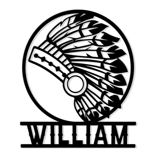 OhaPrints Personalized Native American Metal Sign, Indigenous Hanging Sign Outdoor Porch Welcome, Custom Name Wall Fence Yard Patio, Home Office Decor Tribe Gifts Birthday by OhaPrints