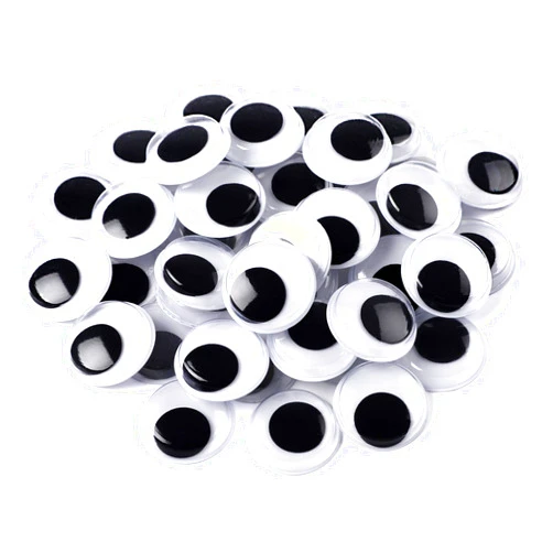 FEBSNOW 200 Pieces Wiggle Eyes Self Adhesive Black White Googly Eyes for DIY Crafts Decoration (20mm)