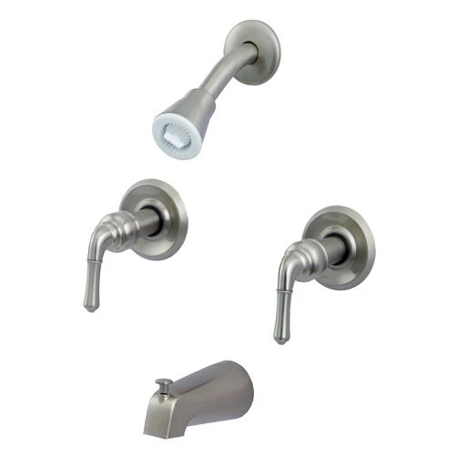 Plumb USA Trim Kit for 2-handle Shower & Tub Valve, Fit Delta, Peerless Washerless Shower, with Metal Lever Handles, Brushed Nickel Finish -By Plumb USA