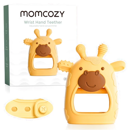 Momcozy Baby Teether Toys | Baby Teething Toys | Baby Teething Relief | Food Grade Silicone Teether Baby Toys | Baby Teether 0-6 Months | Teething Toy 6-12 Months | Baby Essential | Yellow