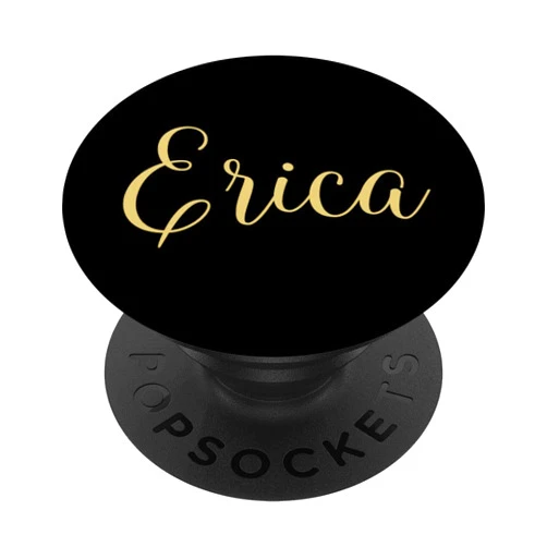 Personalized Custom Names by M.Kokolo Erica Personalized Yellow and Black Custom First Name PopSockets PopGrip: Swappable Grip for Phones & Tablets
