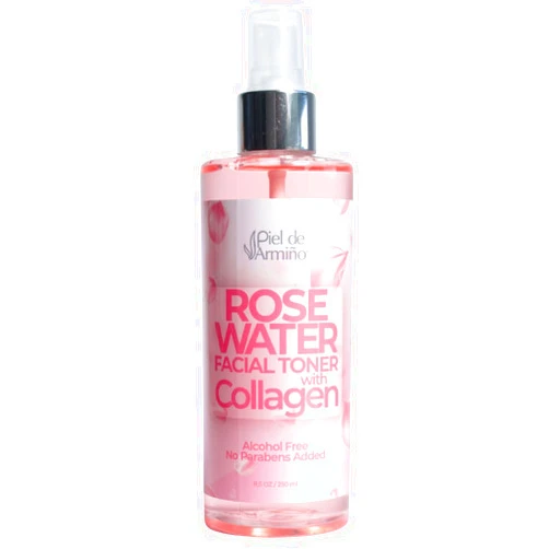 Piel de Armiño Rose Water Spray for Face with Collagen - Rosewater face mist - Organic Face Toner - Pure rose water - Anti Aging Self Care Beauty Mist - Face Skin Care - Hydrating rosewater toner