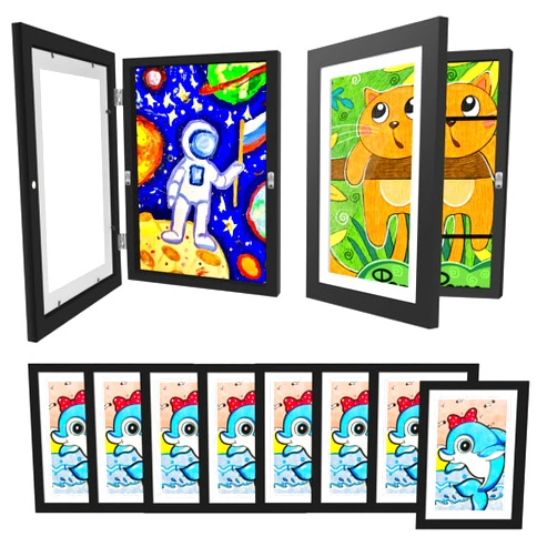 TolleSonne 8 Pack Kids Artwork Frames Changeable, 8.5x11in Kids Art Frames Front Opening, Children Art Projects Kids Art Frames Picture Frames for Kids Drawing, Crafts and Photos, Holds 130 Pcs