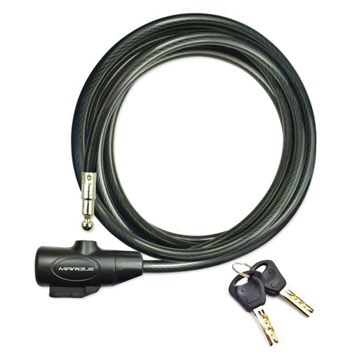 MARQUE Security Steel Cable with Key Lock - 3/8 inch (10 mm) Thick (5' or 10') Long Straight Anti-Theft Security Cable (10 FT)