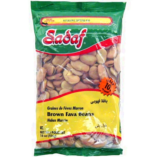Sadaf Brown Fava Beans 16 oz - Whole Fava Beans for sprouting and cooking - Dry Brown Fava Bean - Natural, Vegan, Kosher - Product of US