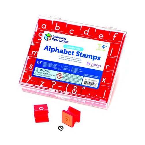 By Learning Resources Learning Resources Lowercase Alphabet Stamps - 34 Pieces Teacher Stamps, Letter Stamps for Kids Ages 4+, Classroom and Teacher Supplies