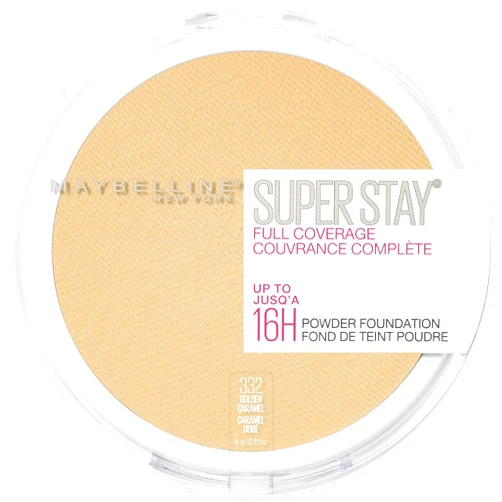 Maybelline Super Stay Full Coverage Powder Foundation Makeup, Up to 16 Hour Wear, Soft, Creamy Matte Foundation, Golden Caramel, 1 Count