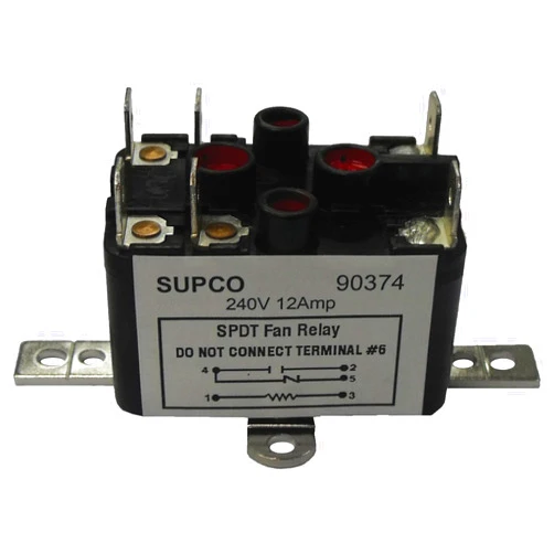 Supco 90370 General Purpose Fan Relay, 12 A Load Current, 24 V Coil Voltage, Single Pole Double Throw Contacts