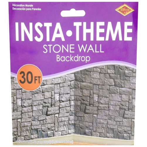 Beistle Stone Wall Plastic Backdrop