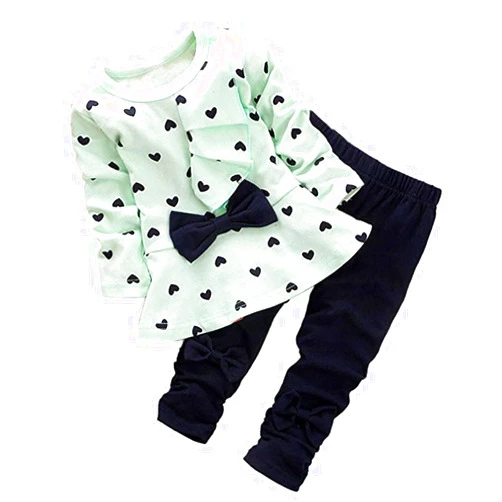 ACMOLIN Cute Toddler Baby Girls Clothes Set Long Sleeve T-Shirt and Pants Kids 2pcs Outfits