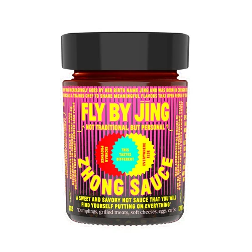 FLYBYJING Spicy Sweet Chili Sauce - Perfect for Noodles, Meats, Veggies, and Dumplings - All-Natural and Vegan Zhong Sauce, Use as Marinade and Glaze, 6oz (Pack of 1)