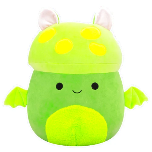 Squishmallows Original 14-Inch Earling Neon Green Mushroom Bat - Official Jazwares Plush (Large)