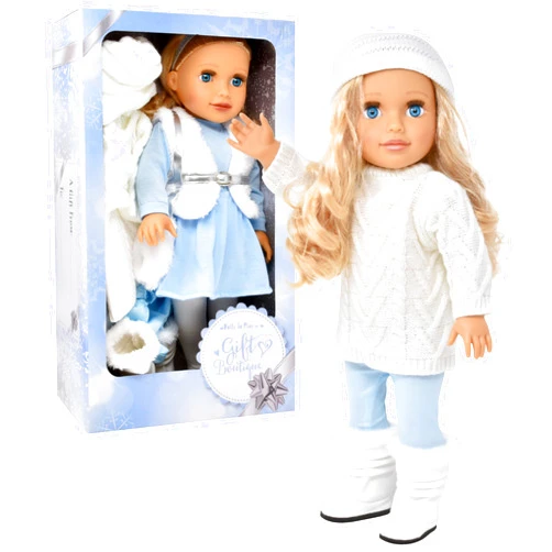 Gift Boutique 18 Inch Girl Doll with Clothes Set in Gift Box, Fashion Doll with Beautiful Long Blond Hair Blue Eyes with 2 Outfits, Boots and Accessories Princess Doll for Girls and Kids
