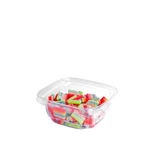 BUT-N-LOC 8oz Tamper Evident Square Deli Container - Lid Sold Separately - for Accessories, Lego, Crafts, Candy, Cookie, Fruit (Case of 500)