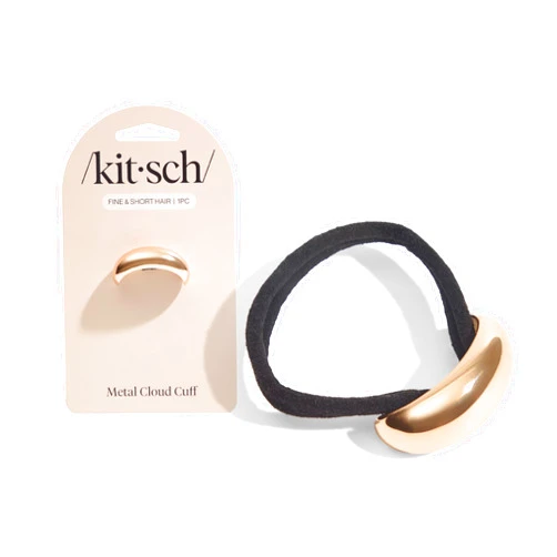 Kitsch Gold Hair Cuffs – Metal Ponytail Cuff for Women – Durable, Elegant Holder for Ponytails, Braids & Updos – Gold Hair Accessory – Small, 1pc