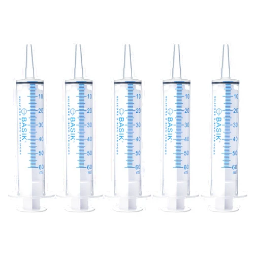 UrnConcern BASIK 60ml | 60cc Cath Tip Silicone O-Ring Syringes | Tube Feeding | Oral Syringe Craft and Garden Multi-Use Syringe 5/Pack