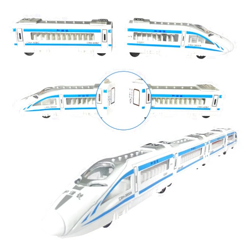 OTONOPI Toy Train Set, Die-cast Bullet Train with Magnetic Connectors, Subway High Speed Locomotive Toy Car, Track Raillway for Kids Boys and Girls Age 3 Up, Pack of 4 Pcs