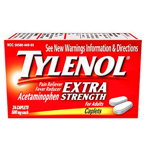 Tylenol Acetaminophen, Extra Strength, 500 mg, Caplets, 24 caplets