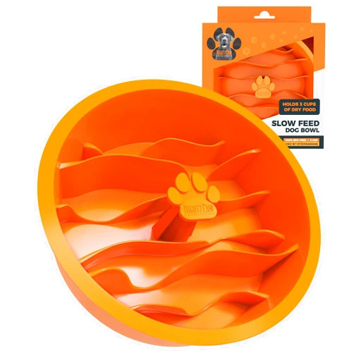 Mighty Paw Slow Feeder Dog Bowls | Interactive Dog Bowl Slow Feeder - Silicone Dog Puzzle Feeder Insert - Dog & Cat Slow Feeder Bowl - Medium Dog Slow Feeder Bowl for All Sized Breeds! (7